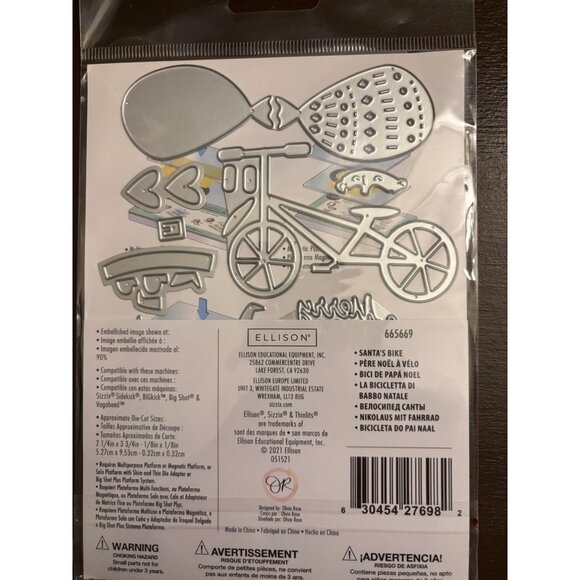 Sizzix & Io Christmas Themed Set Of 3- Santa Merry Christmas Text & Hanging Bell - Picture 11 of 11